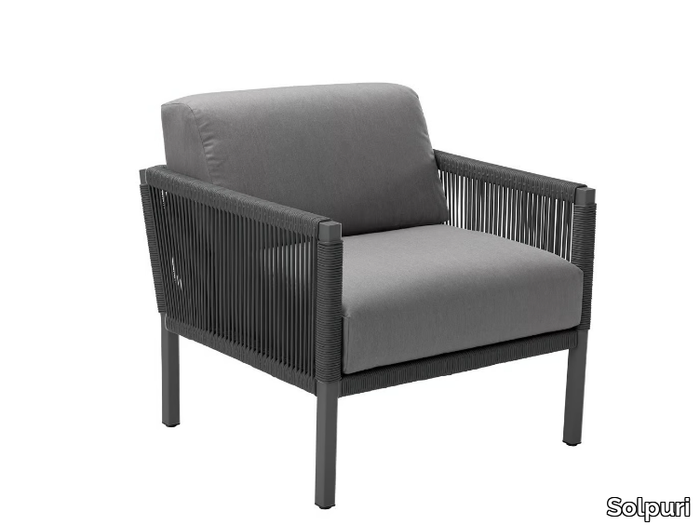 CLUB - Fabric garden armchair with armrests _ Solpuri