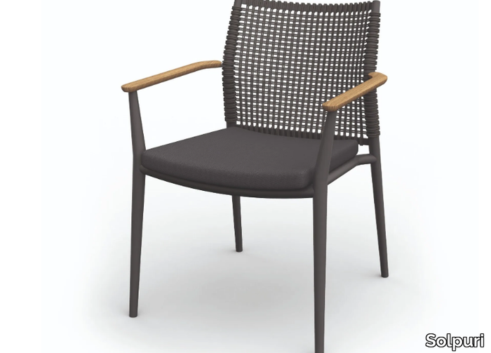 VERA - Aluminium garden chair with armrests _ Solpuri