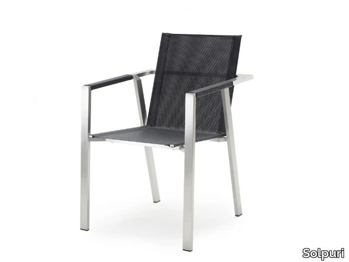 ALLURE - Stackable garden chair with armrests _ Solpuri