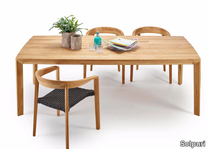 LODGE - Rectangular teak dining table _ Solpuri