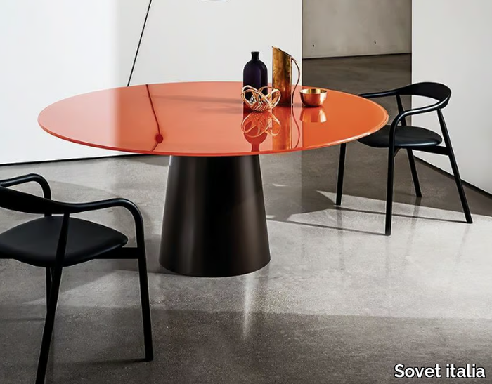 TOTEM - Round glass table _ Sovet italia