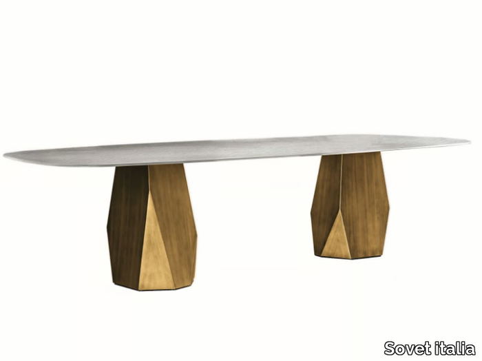 DEOD - Rectangular tempered glass table _ Sovet italia