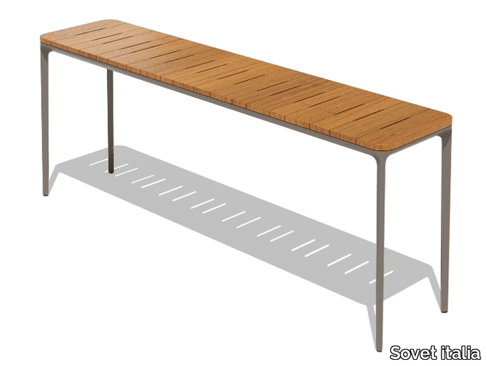 SLIM - Rectangular iroko garden console _ Sovet italia