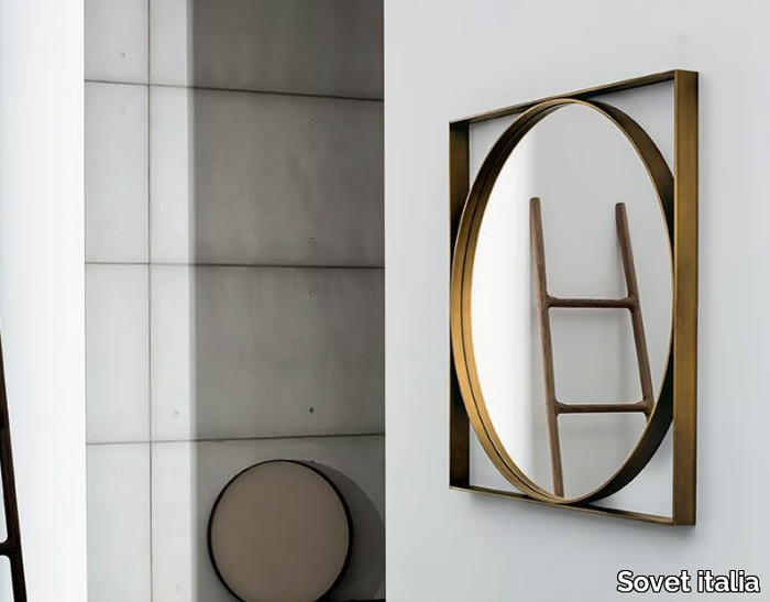 VISUAL GEOMETRIC - Square wall-mounted mirror _ Sovet italia