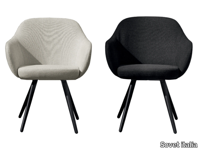 CADIRA - Upholstered fabric chair with armrests _ Sovet italia