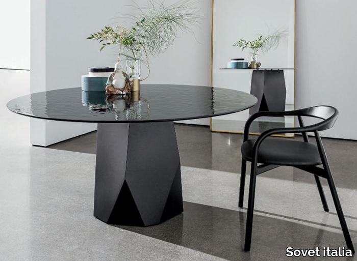 DEOD - Round tempered glass table _ Sovet italia