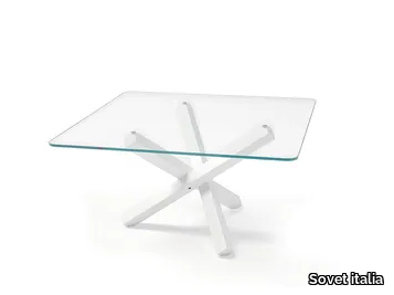 AIKIDO SQUARE - Square glass table _ Sovet italia