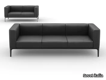 SLIM - 3 seater sectional leather sofa _ Sovet italia