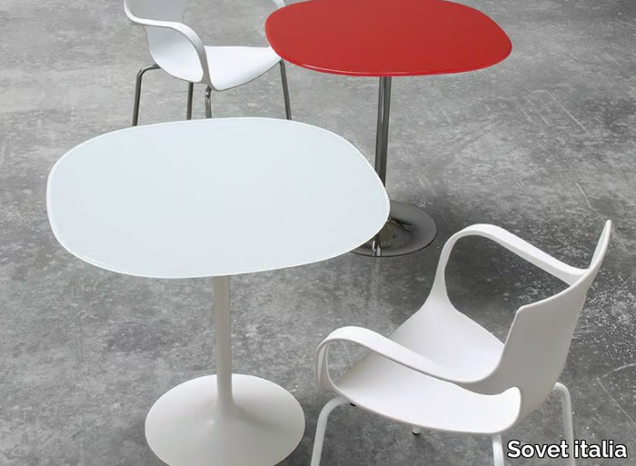 FLÛTE - Round glass high table _ Sovet italia