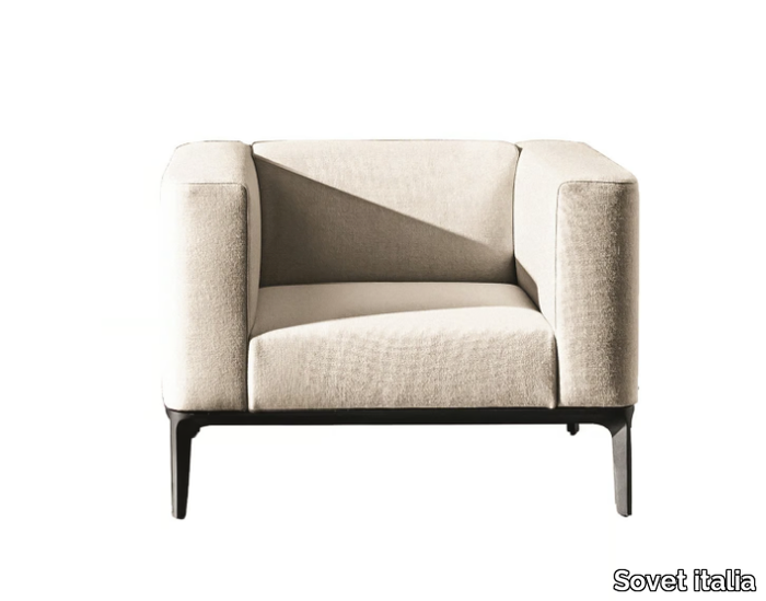 SLIM - Upholstered fabric armchair with armrests _ Sovet italia