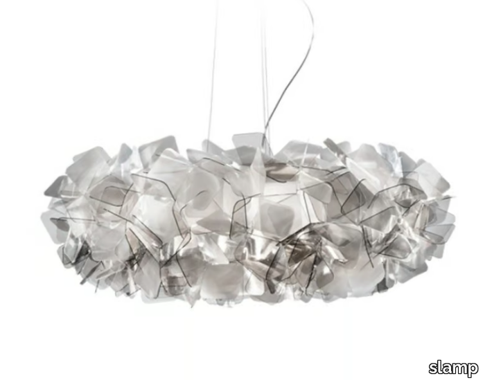 CLIZIA FUMÈ LARGE - Lentiflex® and Cristalflex Fumé® LED pendant lamp _ Slamp