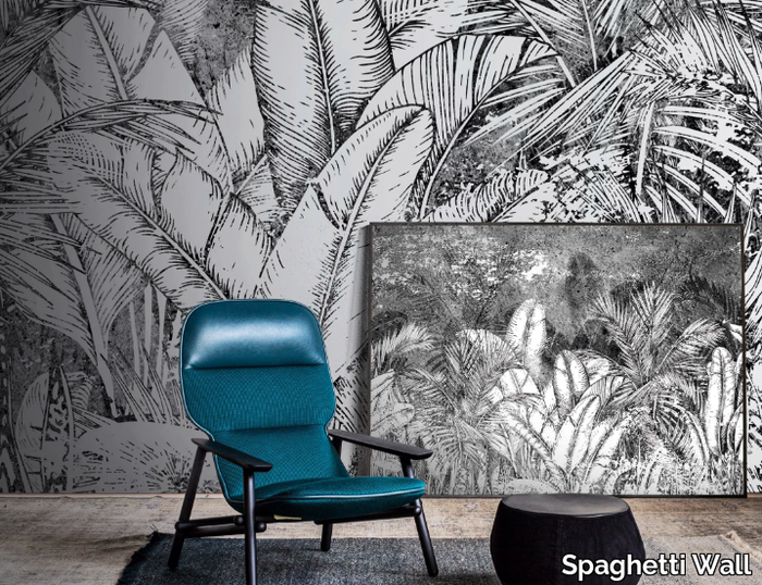 SOLARIZED FLORA WPN 404 - Panoramic Tropical wallpaper _ Spaghetti Wall