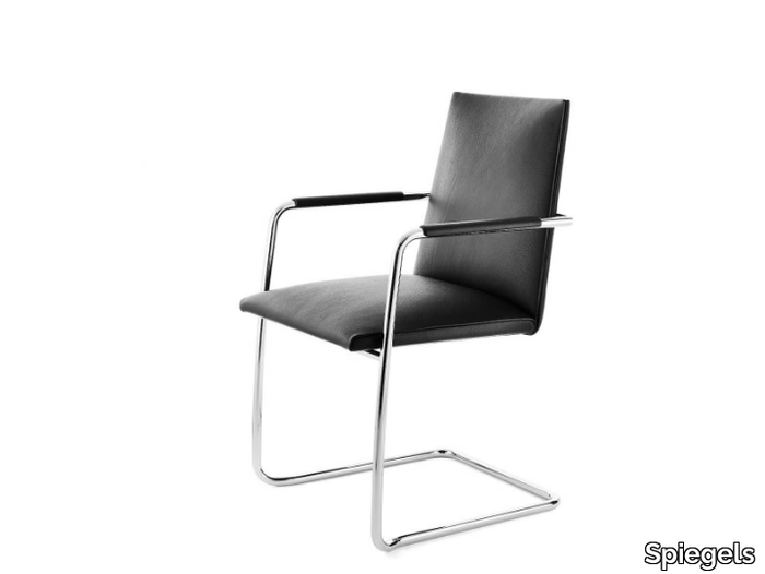 .leptos - Cantilever leather chair with armrests _ Spiegels