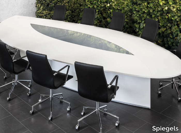 .CON AIR - Height-adjustable oval meeting table _ Spiegels