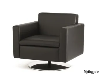 .U TWO D2501 - Swivel leather armchair with armrests _ Spiegels