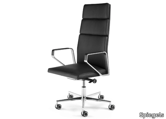 .PILOT P300 - Leather executive chair with 5-spoke base with castors _ Spiegels