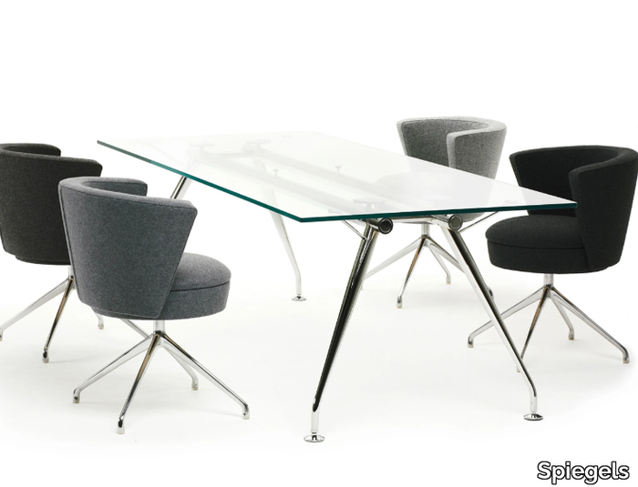 .SUN - Rectangular glass meeting table _ Spiegels