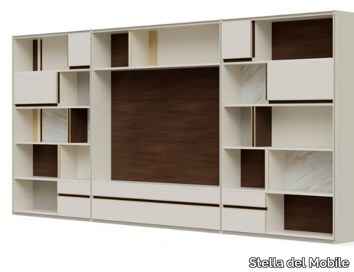 PR.850.1 - Custom wooden TV wall system _ Stella del Mobile