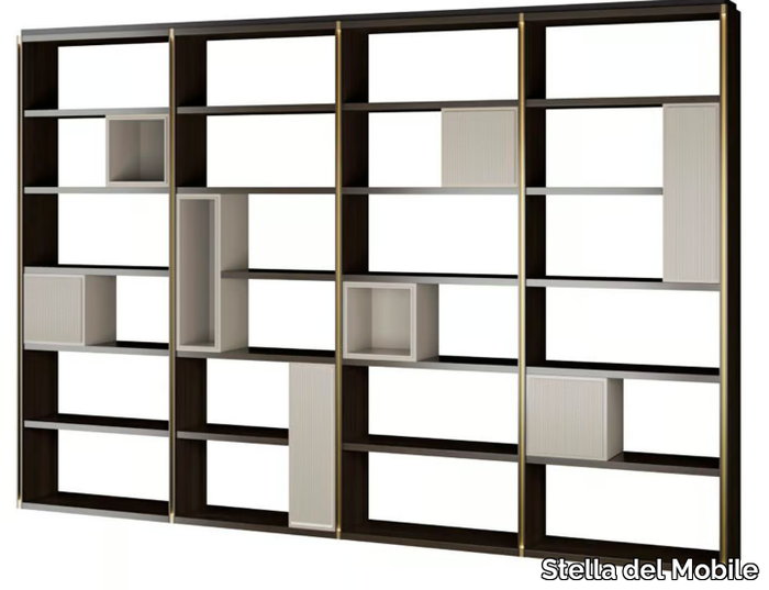 PR.872 - Divider custom walnut bookcase _ Stella del Mobile