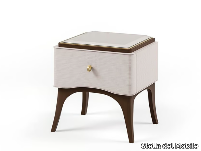 PR.136 - Rectangular bedside table with glass top _ Stella del Mobile