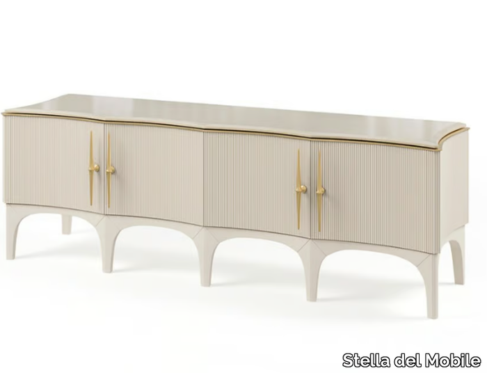 PR.214 - Low wooden TV cabinet with doors _ Stella del Mobile