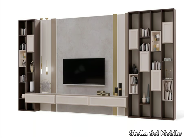 PR.862.1 - Custom wooden TV wall system _ Stella del Mobile