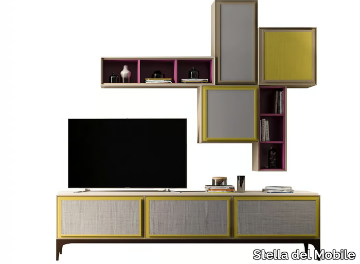 PR.864.3 - Sectional wooden TV wall system _ Stella del Mobile