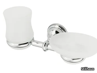 ELITE - Satin glass soap dish / toothbrush holder _ Stilhaus