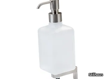 SATURNO - Wall-mounted satin glass Bathroom soap dispenser _ Stilhaus