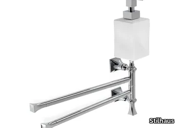 PRISMA - Chromed brass Bathroom soap dispenser / towel rack _ Stilhaus