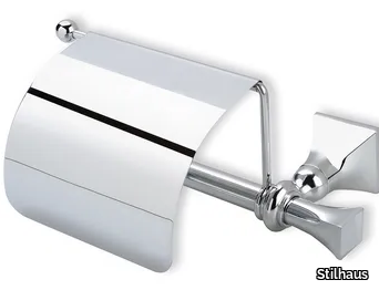 PRISMA - Chromed brass toilet roll holder with cover _ Stilhaus