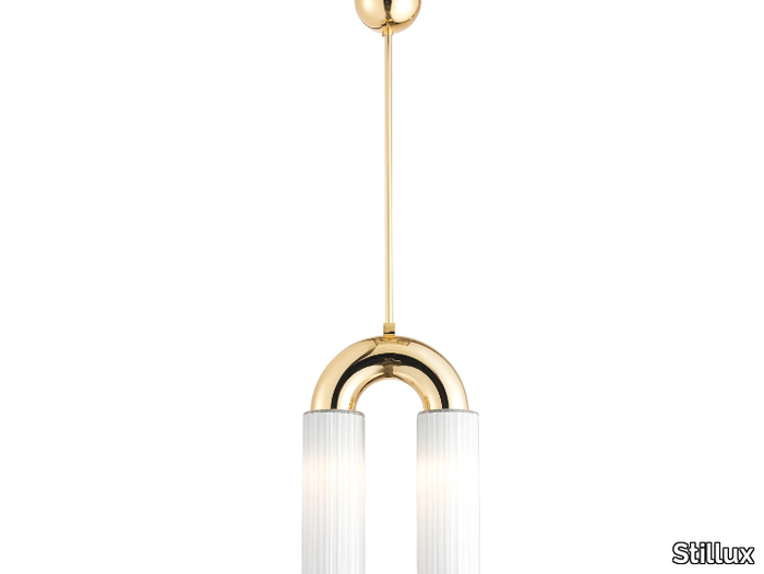 LIGHTING LAB 21047 - Opal glass and metal pendant lamp _ Stillux