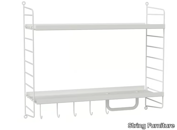 BATHROOM E - Powder coated steel bathroom wall shelf _ String Furniture