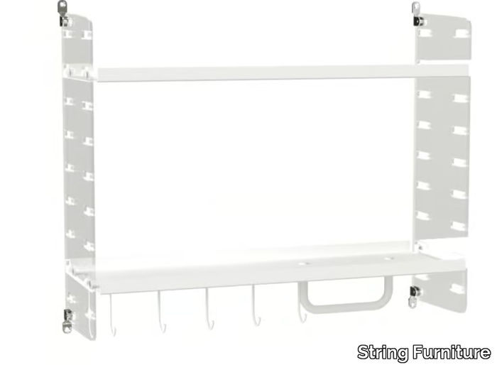 BATHROOM F - Powder coated steel bathroom wall shelf _ String Furniture