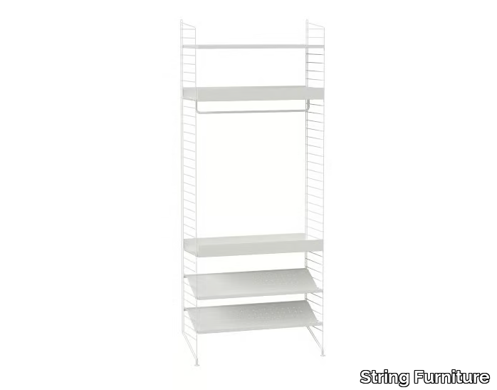 BEDROOM D - Powder coated steel wardrobe with shoe rack _ String Furniture