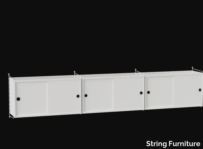 LIVING ROOM D - Suspended MDF sideboard with sliding doors _ String Furniture