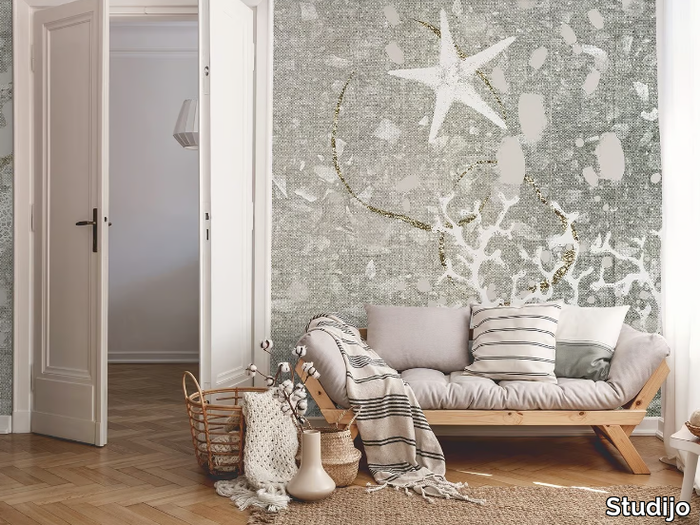 GOLD, SHELL AND CORAL - Motif wallpaper _ Studijo