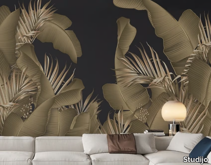 GOLDEN LEAVES - Tropical wallpaper _ Studijo