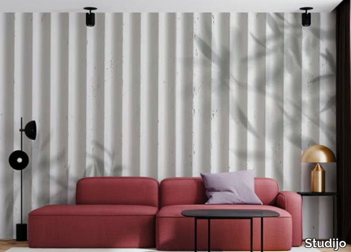 SHADOWS AND HOLLOWS - Striped waterproof wallpaper _ Studijo