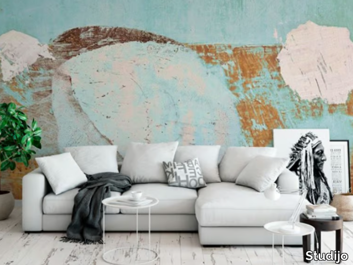 TURQUOISE WALL - Motif wallpaper _ Studijo