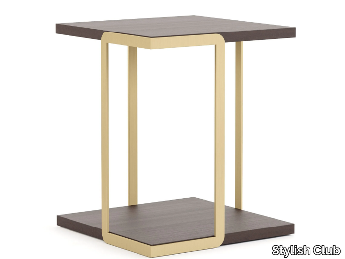 BRIDGE - Square eucalyptus side table _ Stylish Club