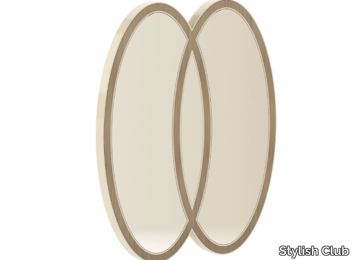 COCKTAIL - Oval framed wall-mounted wooden mirror _ Stylish Club