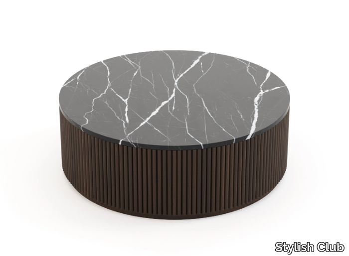 COPPER - Low round wooden coffee table _ Stylish Club