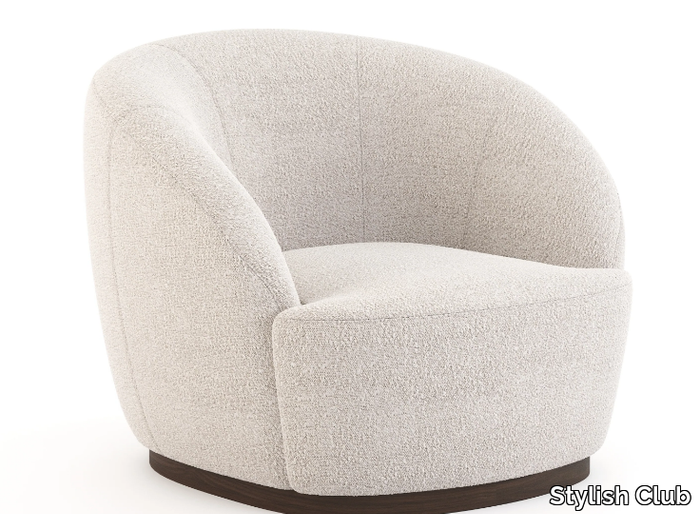 CLUB - Upholstered microfiber and velvet armchair with armrests _ Stylish Club