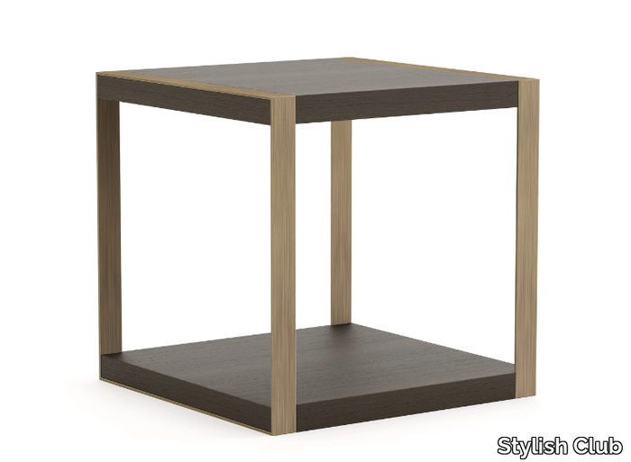 EMPIRE - Square brass and wooden side table _ Stylish Club