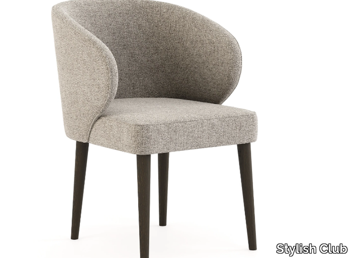 FORTUNE - Upholstered velvet chair with armrests _ Stylish Club