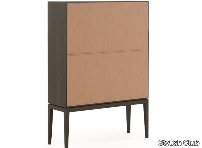 HERITAGE - Wood veneer and microfiber highboard with doors _ Stylish Club