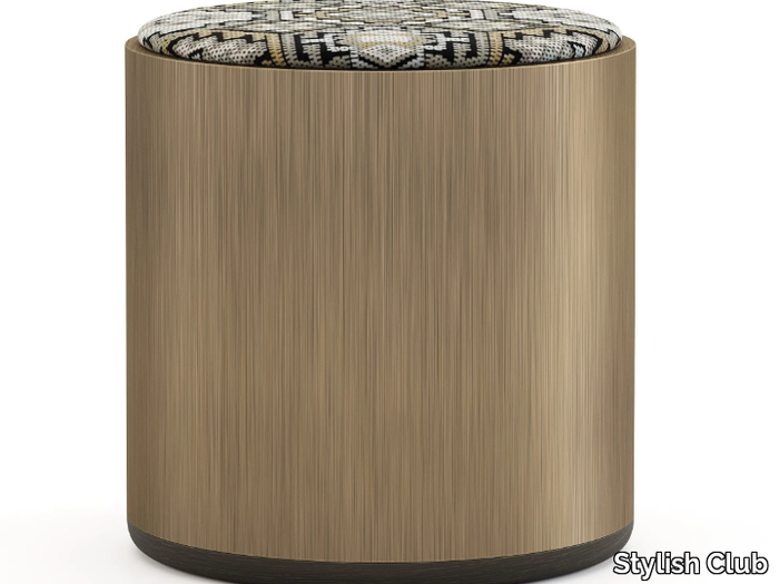 HER - Round wood veneer pouf _ Stylish Club