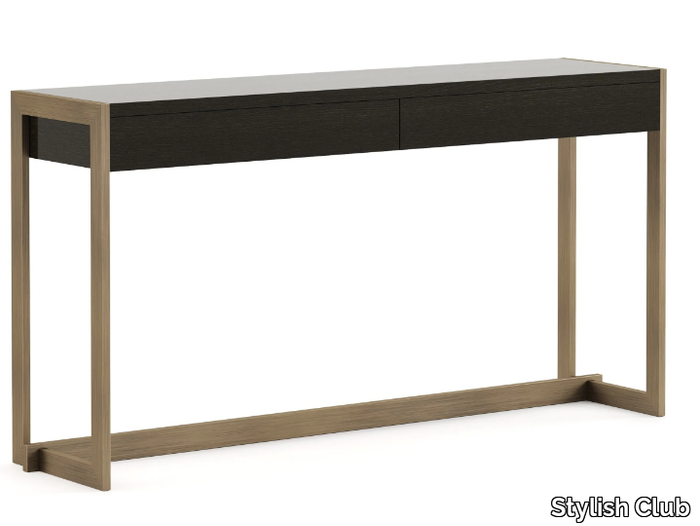 MANHATTAN - Stainless steel and wood console table _ Stylish Club