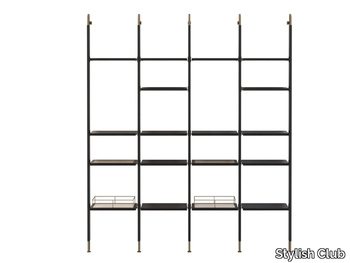 HIS - Open floor-ceiling mounted aluminium bookcase _ Stylish Club